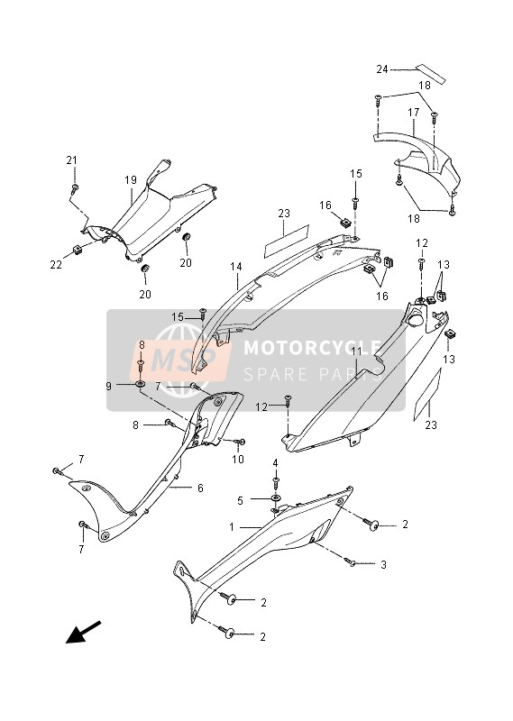 Yamaha VP250 2013 Side Cover for a 2013 Yamaha VP250